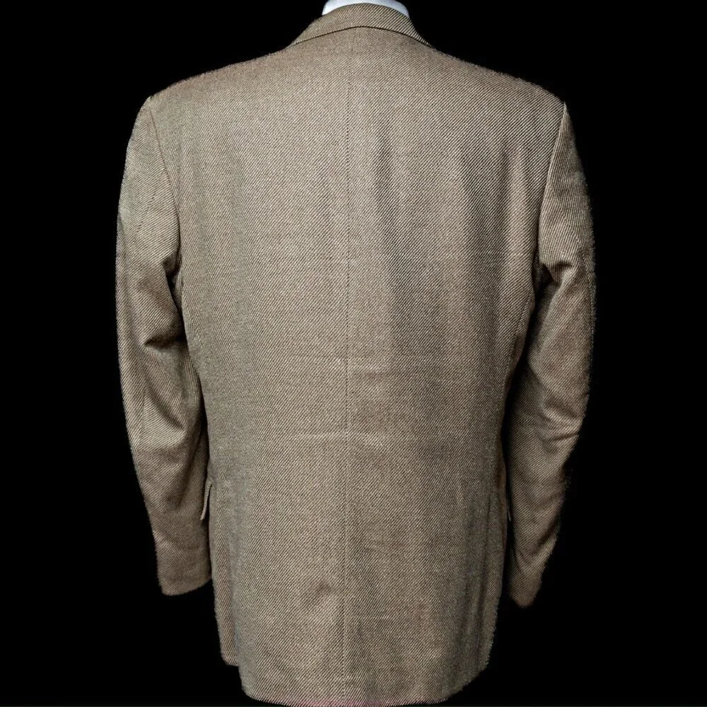 Mens Silk and Wool Blazer | 42 Regular | Classic Three Button Blazer